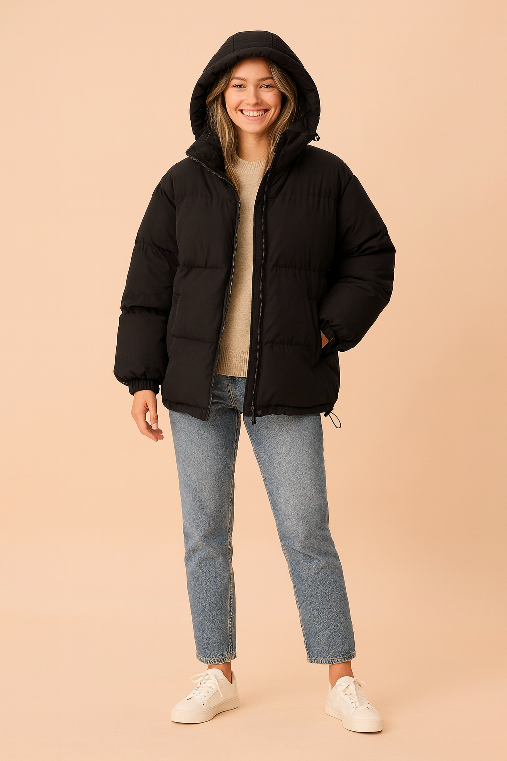 Unisex Short Winter Jacket Comfortable Hooded Design 0