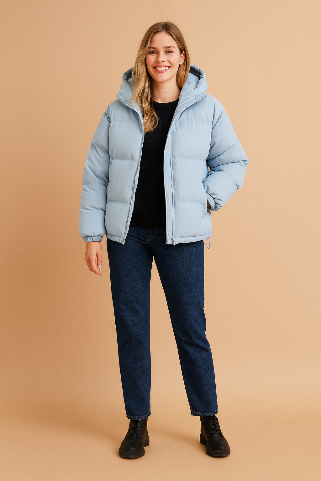 Unisex Short Winter Jacket Comfortable Hooded Design 2