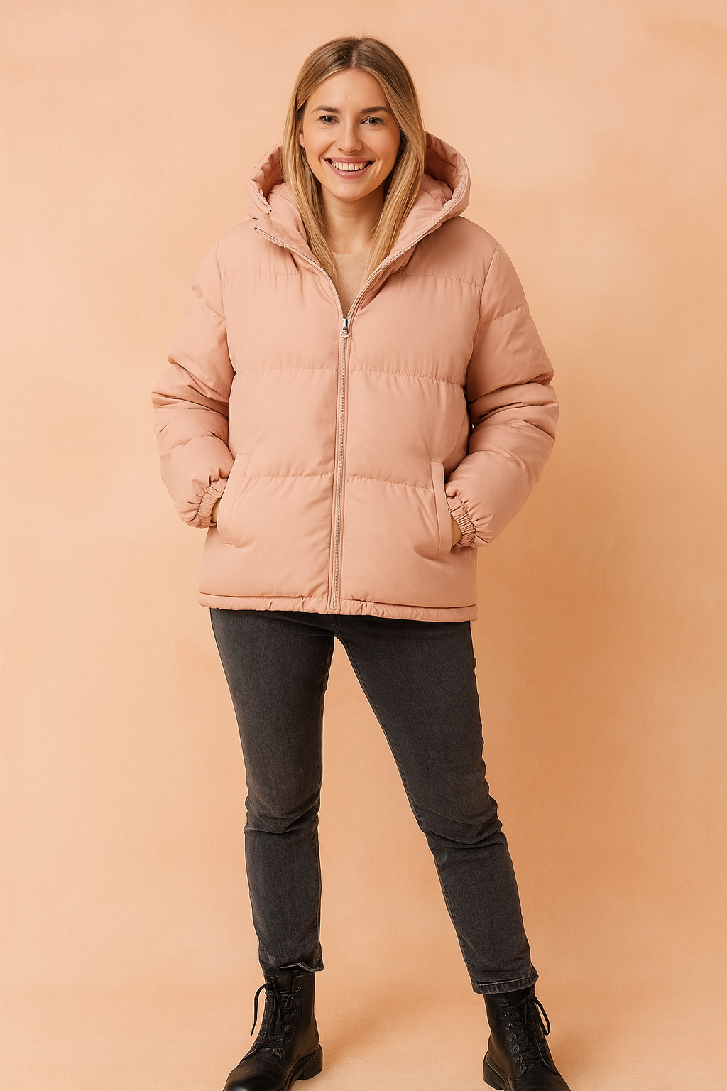 Unisex Short Winter Jacket Comfortable Hooded Design 3