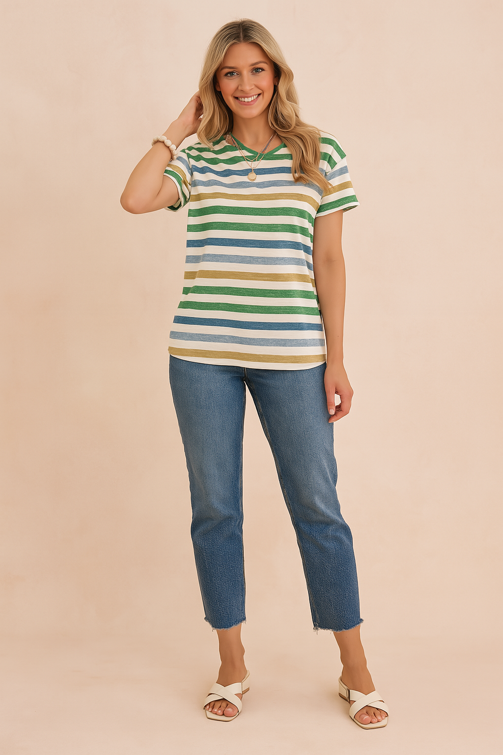 Women's Casual Striped T-Shirt Comfortable Cotton 0