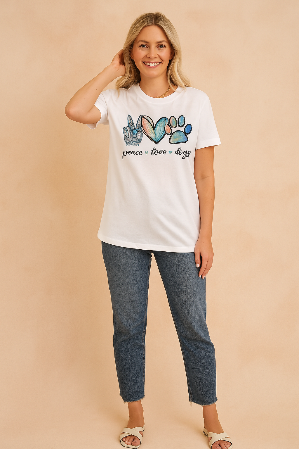 Women's Casual T-Shirt Positive Vibes Cotton 1