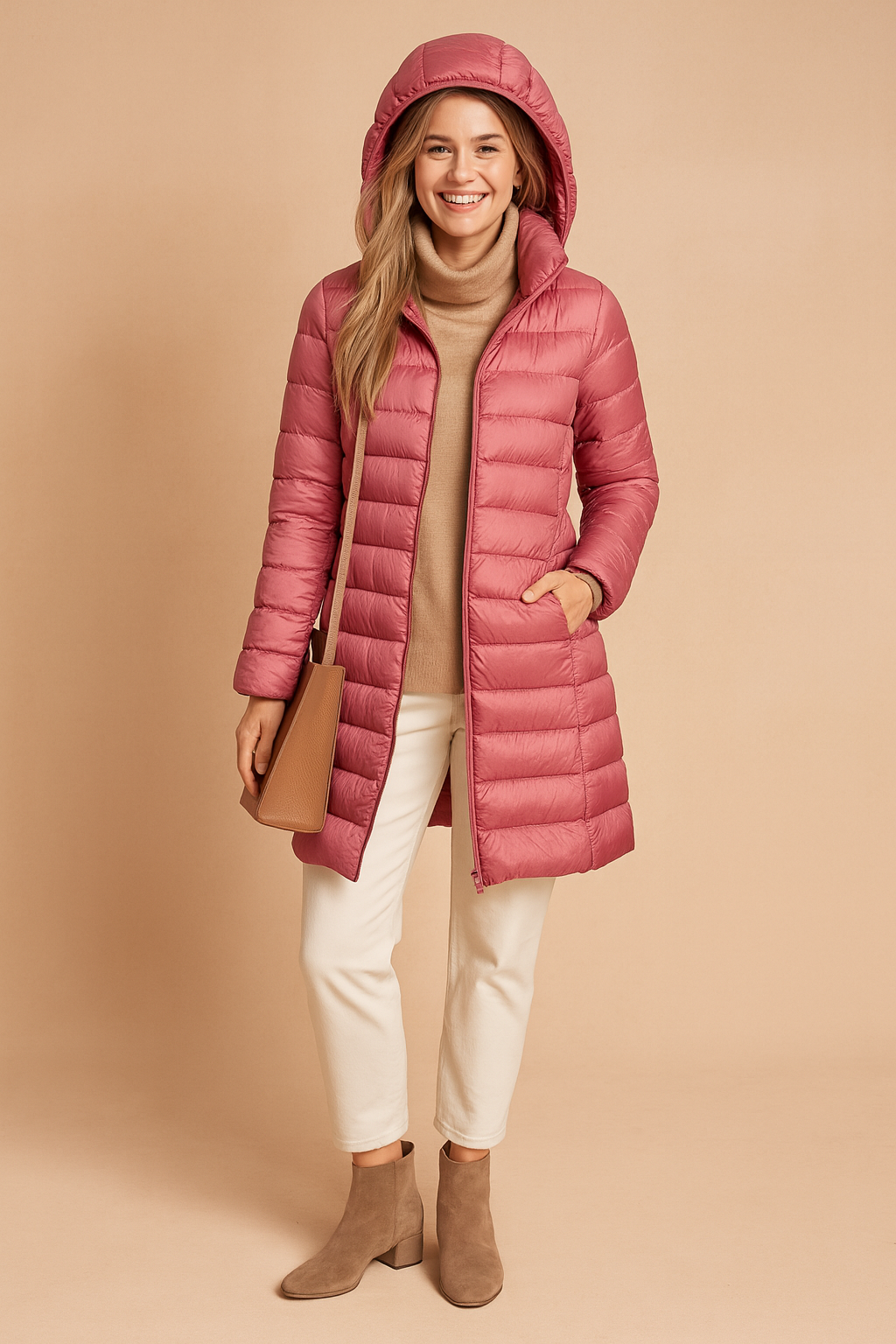 Women's Hooded Long Winter Jacket Warm Insulated 4