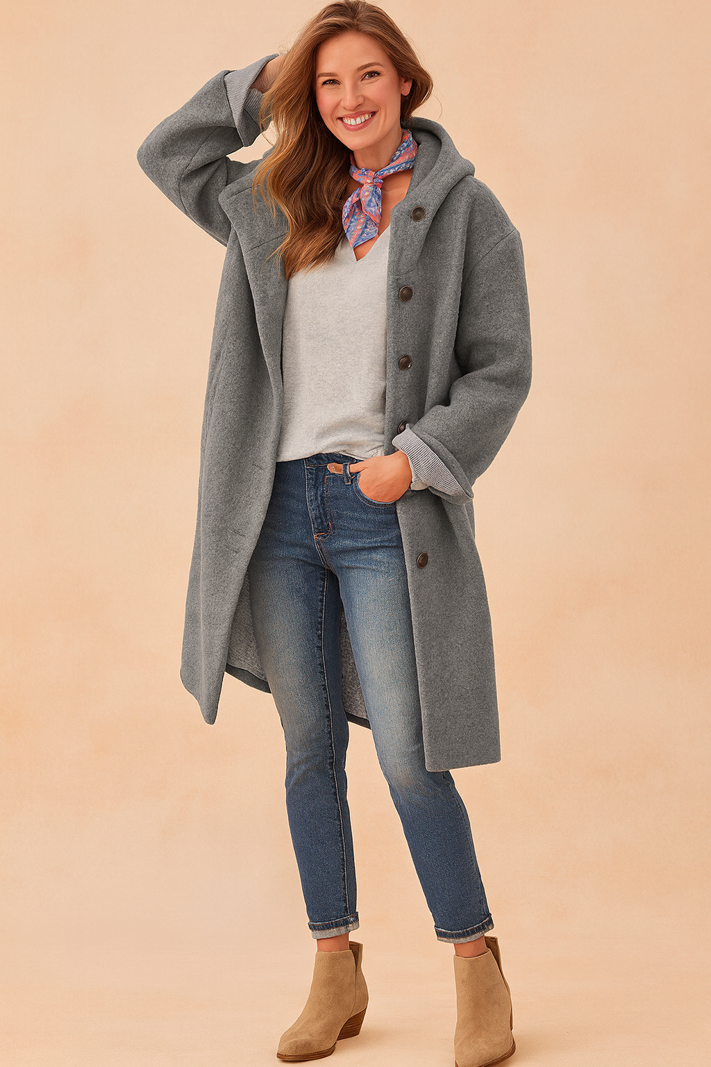 Women's Hooded Winter Jacket Stylish Warm Durable Fabric 3