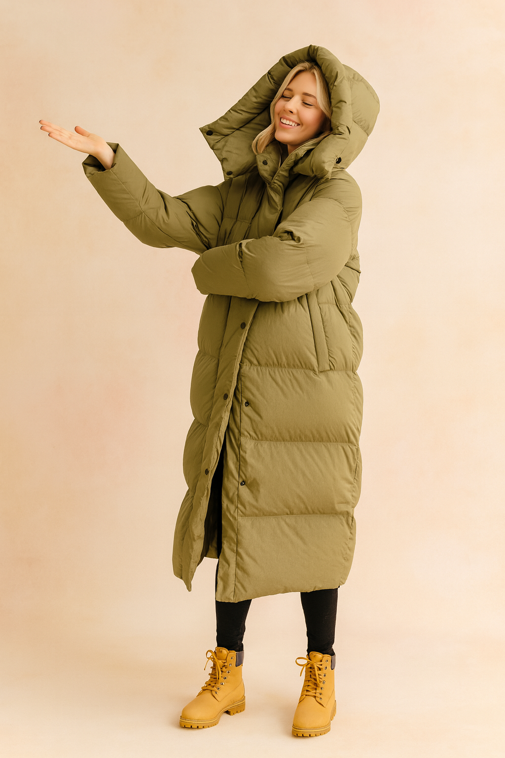 Women's Long Quilted Winter Jacket with Hood for Warmth and Comfort 0