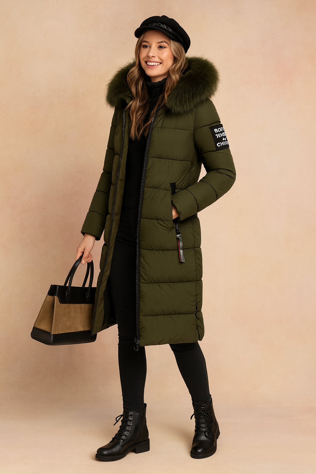 Women's Long Winter Parka Jacket with Hood Warm Insulation 2