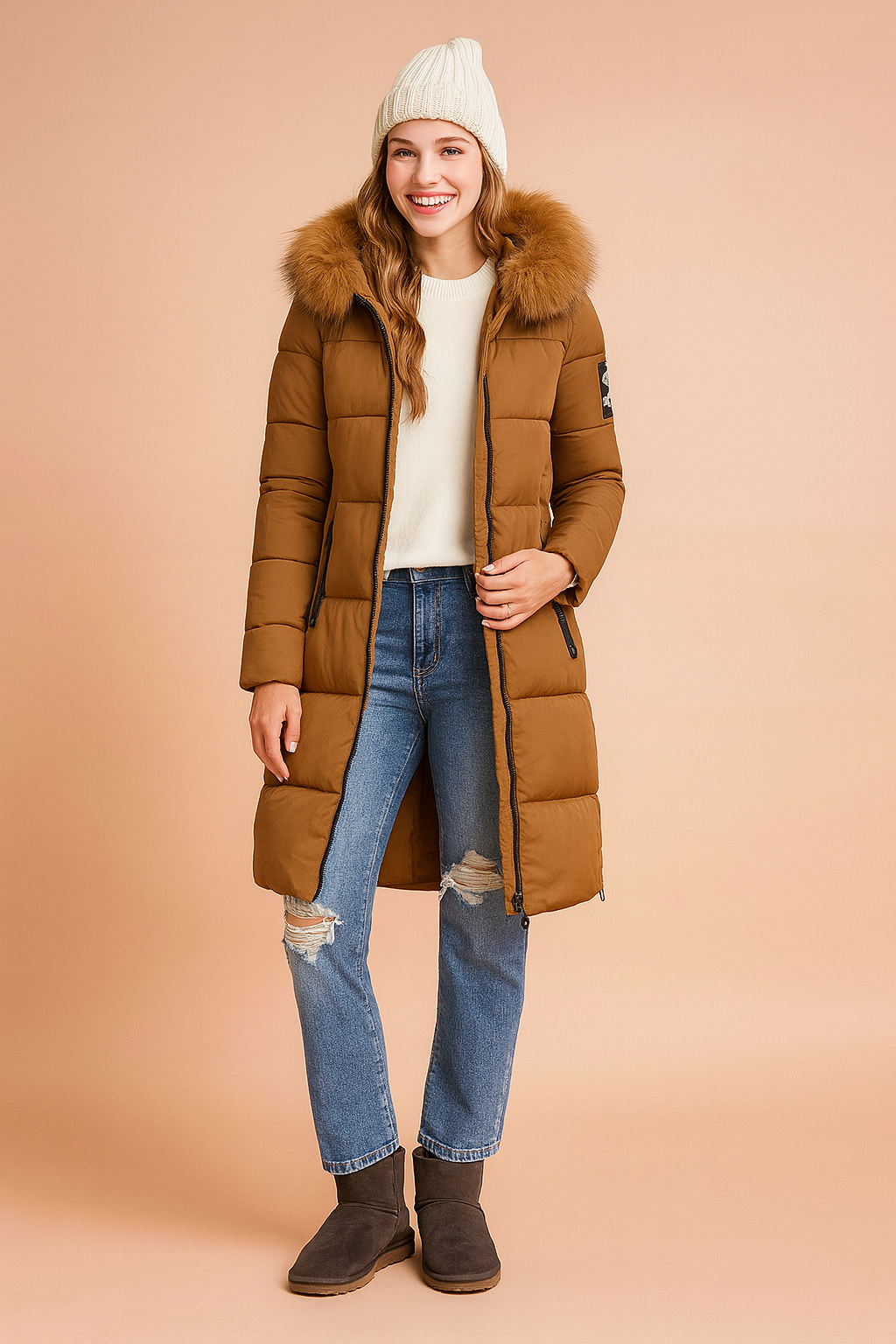 Women's Long Winter Parka Jacket with Hood Warm Insulation 5