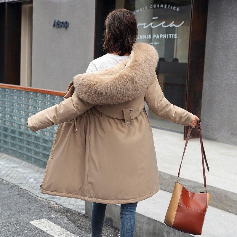 Women's Parka Jacket for Winter Warmth Hooded High-Quality Fabric 0