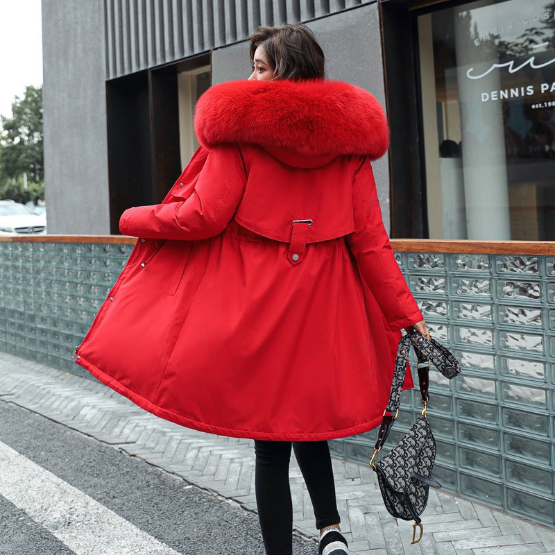 Women's Parka Jacket for Winter Warmth Hooded High-Quality Fabric 1