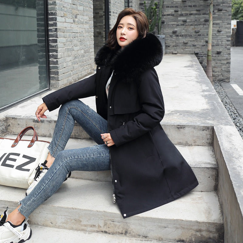 Women's Parka Jacket for Winter Warmth Hooded High-Quality Fabric 2