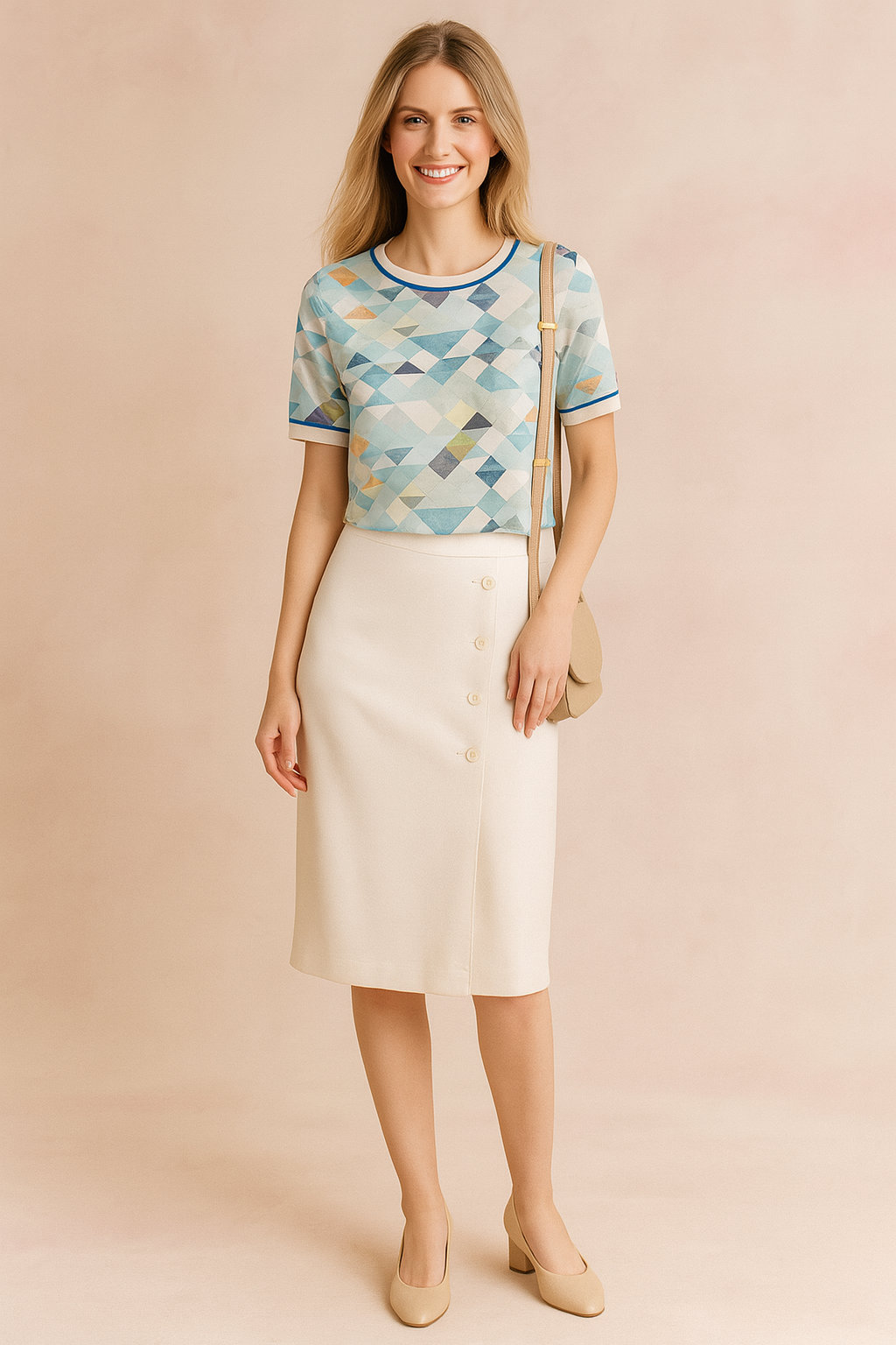 Women's Stylish Geometric Blouse Comfortable Fabric 0