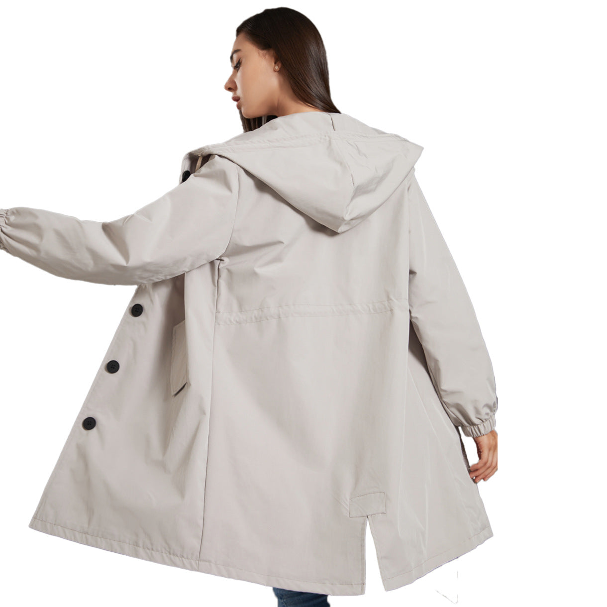 Women's Stylish Hooded Rain Jacket Water-Repellent 3