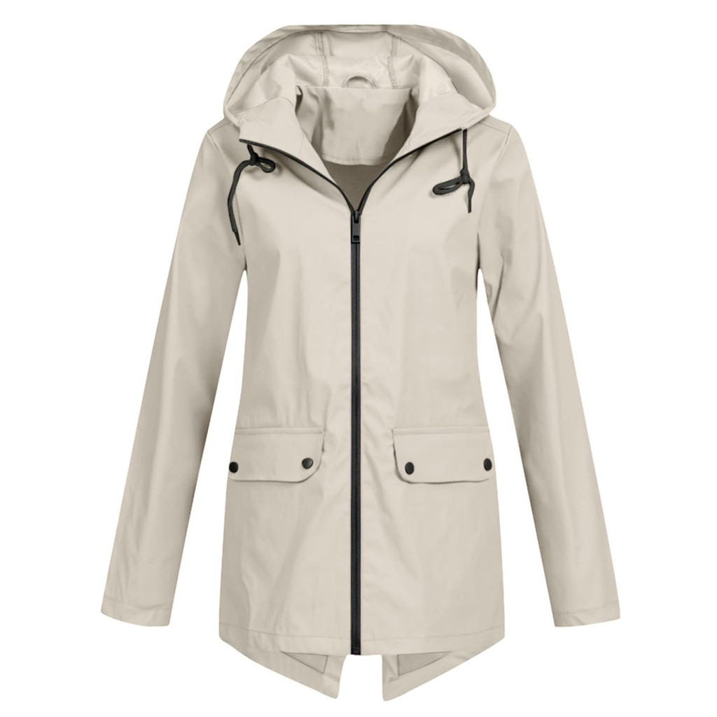 Women's Stylish Hooded Rain Jacket Waterproof 0