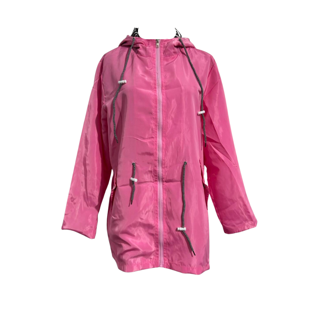 Women's Stylish Hooded Rain Jacket Windproof Polyester 7