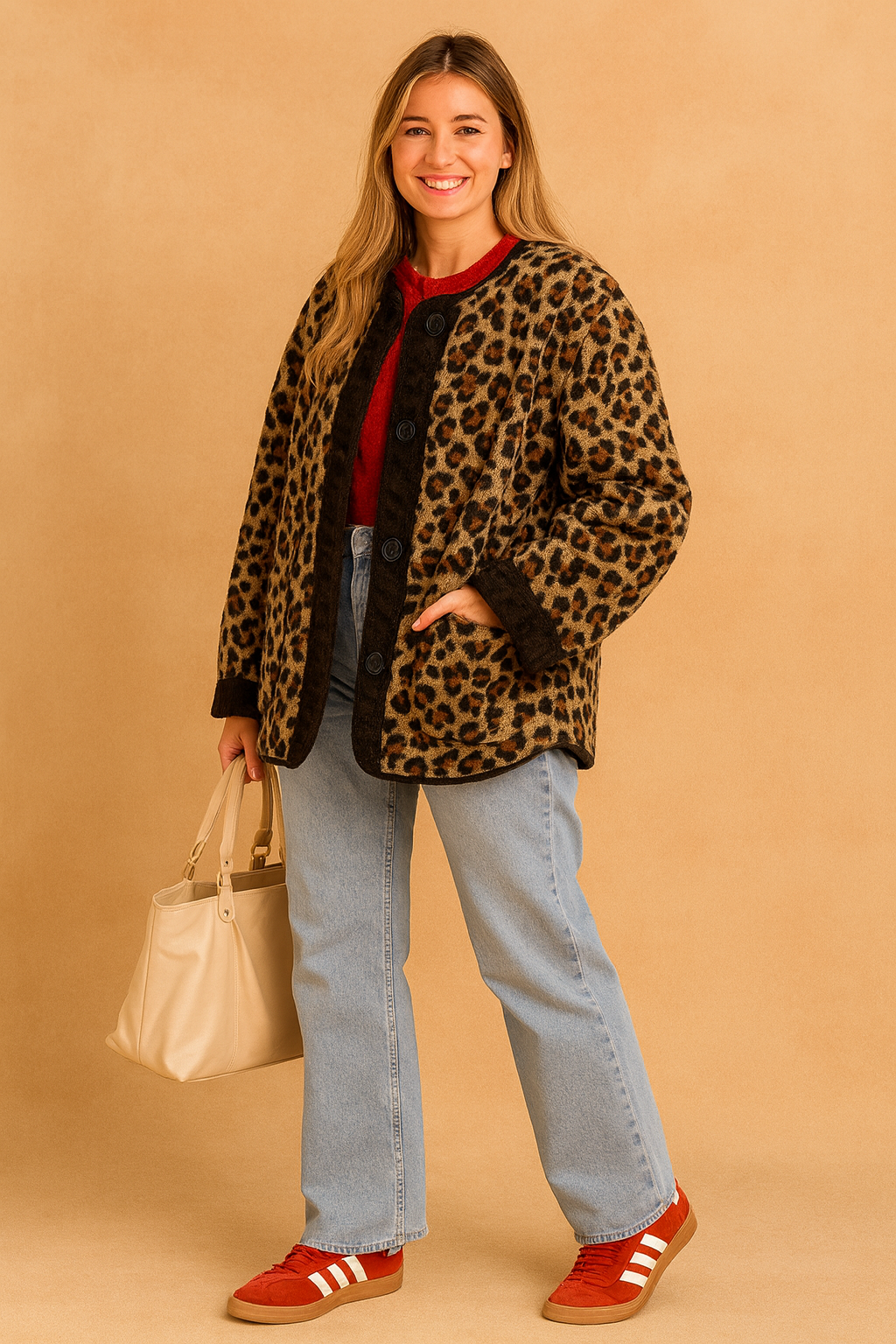 Women's Stylish Leopard Print Jacket Comfortable Fabric 2