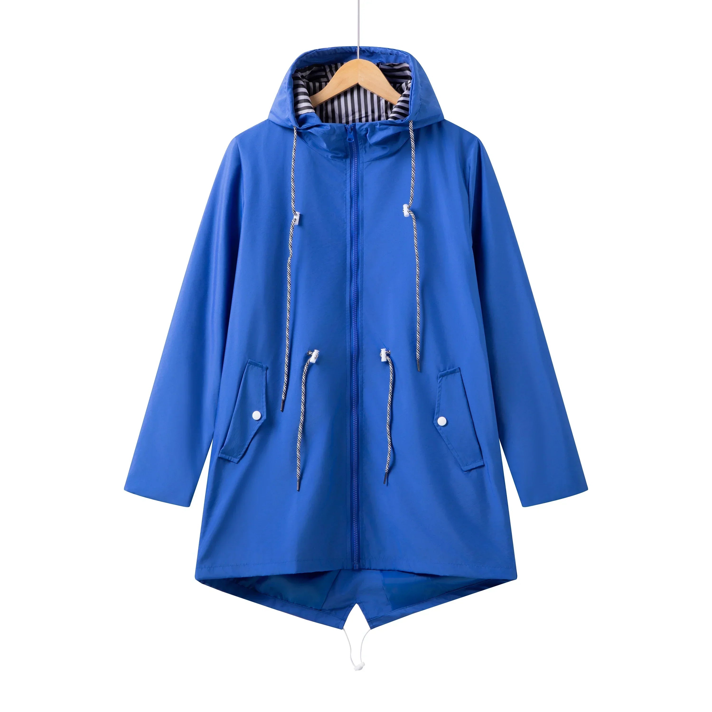 Women's Versatile Hooded Trench Coat Waterproof Outdoor 0