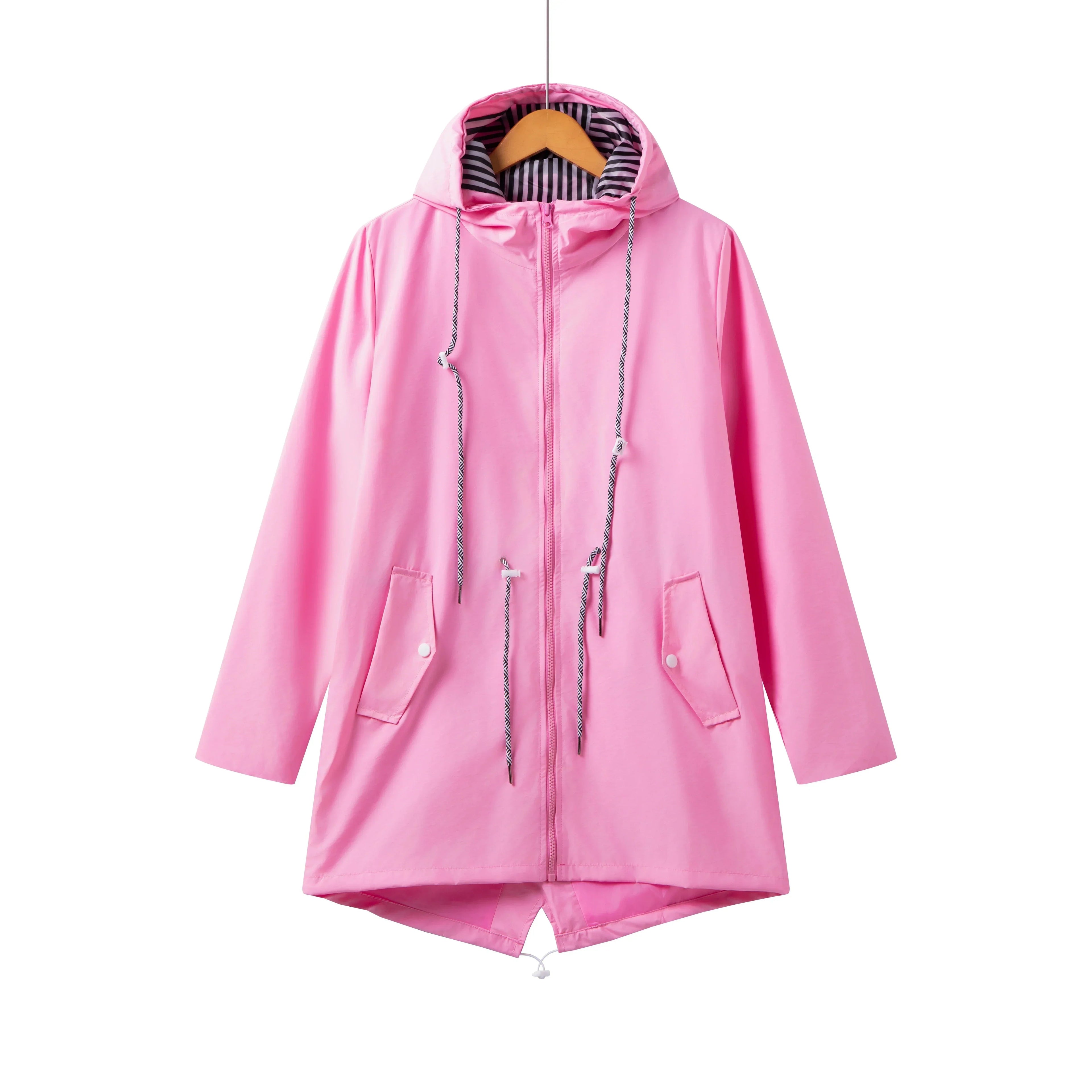 Women's Versatile Hooded Trench Coat Waterproof Outdoor 4