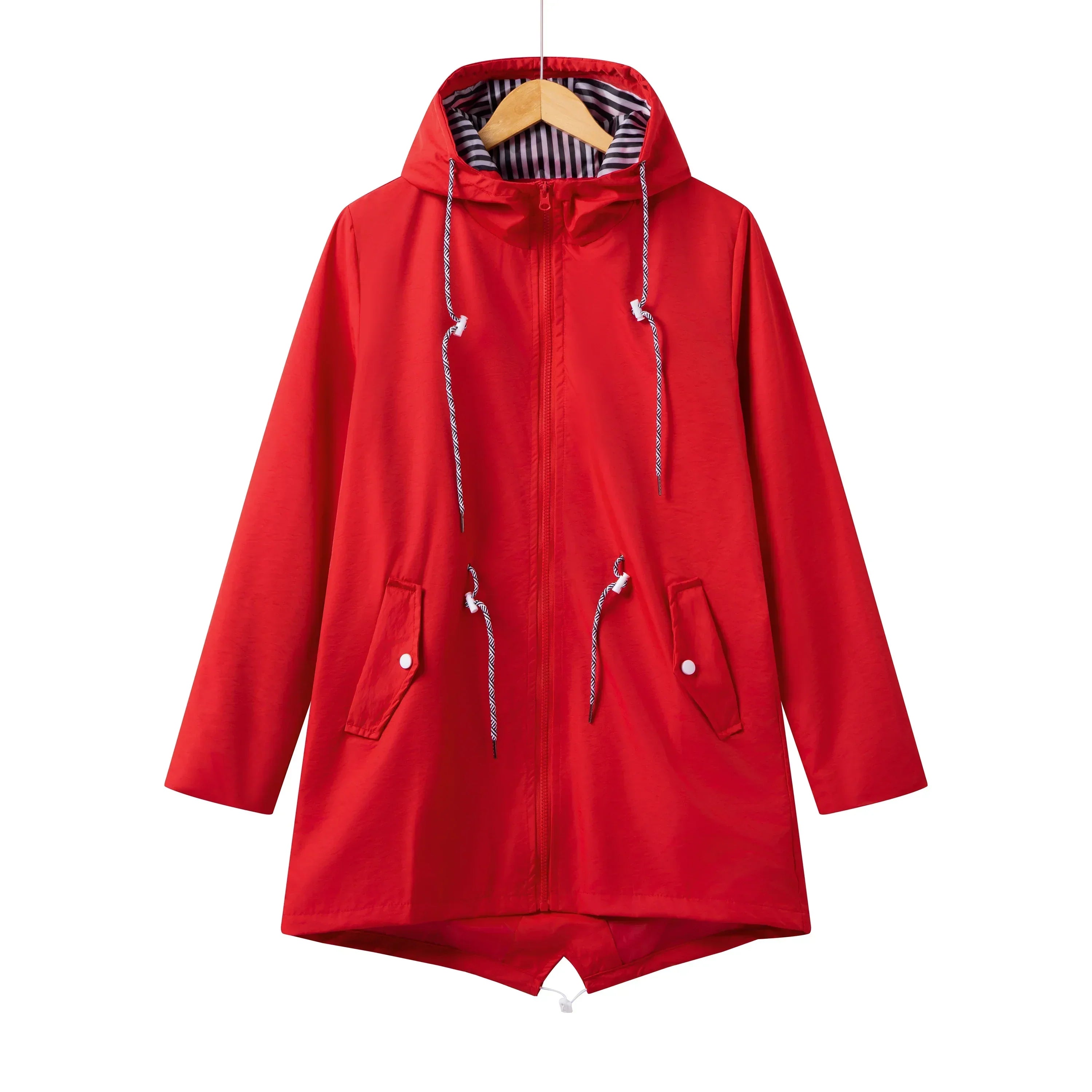 Women's Versatile Hooded Trench Coat Waterproof Outdoor 5